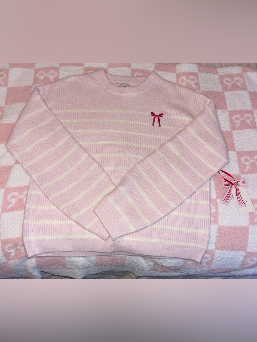 A New Day Striped Bow Sweater